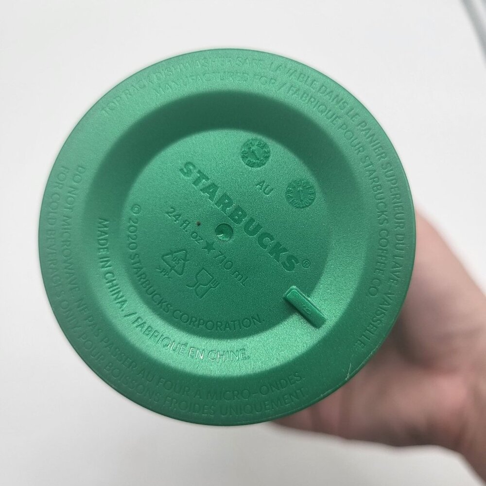 Starbucks Coffee Cold Cup Reusable 2020 Christmas tumbler 24 oz plastic green - Picture 4 of 7